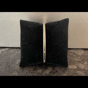 Brushed Silver-tone and Crystal Detail Bangle